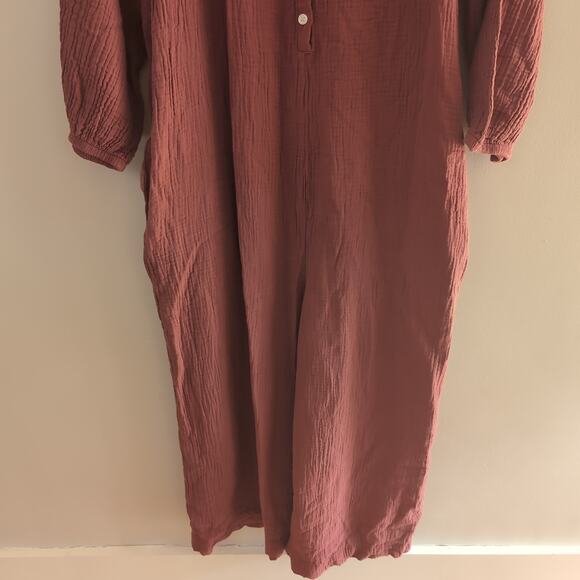 Gap Maternity Mauve Colored Gauze Lounge Jumpsuit Size Large - Picture 2 of 11